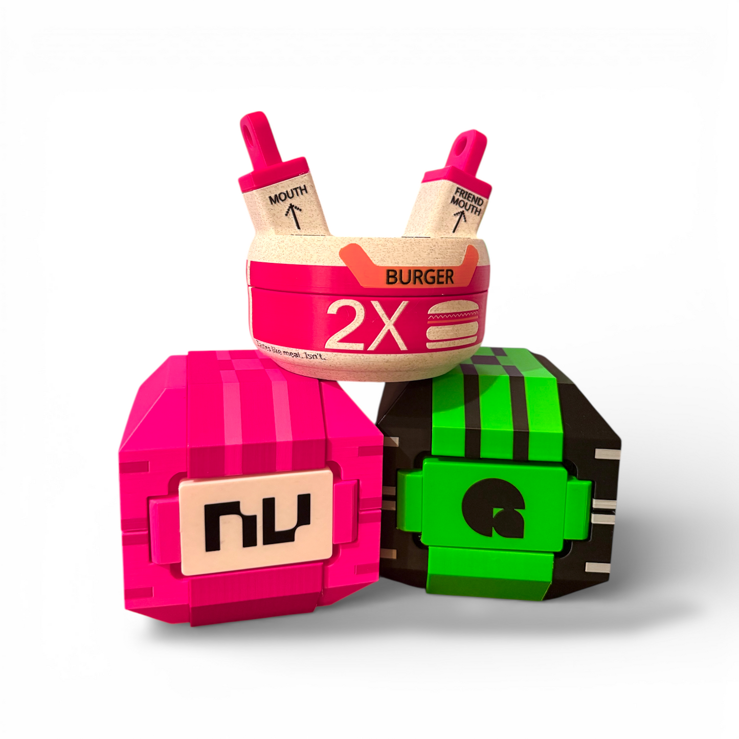 Marathon Inspired Drinkable Cheeseburger Prop – Novelty Storage Container – Futuristic Desk Decor – Fan Collectible