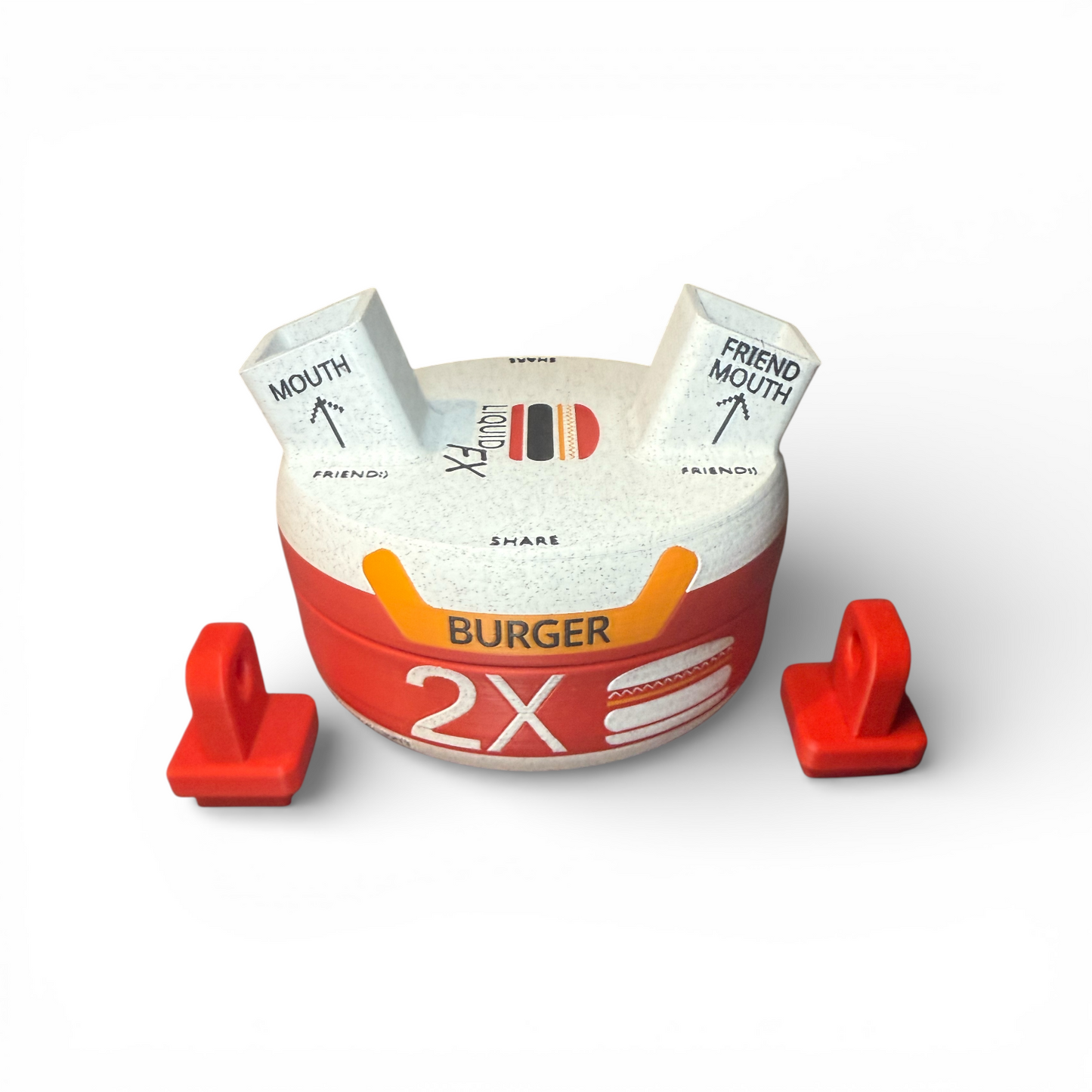 Marathon Inspired Drinkable Cheeseburger Prop – Novelty Storage Container – Futuristic Desk Decor – Fan Collectible